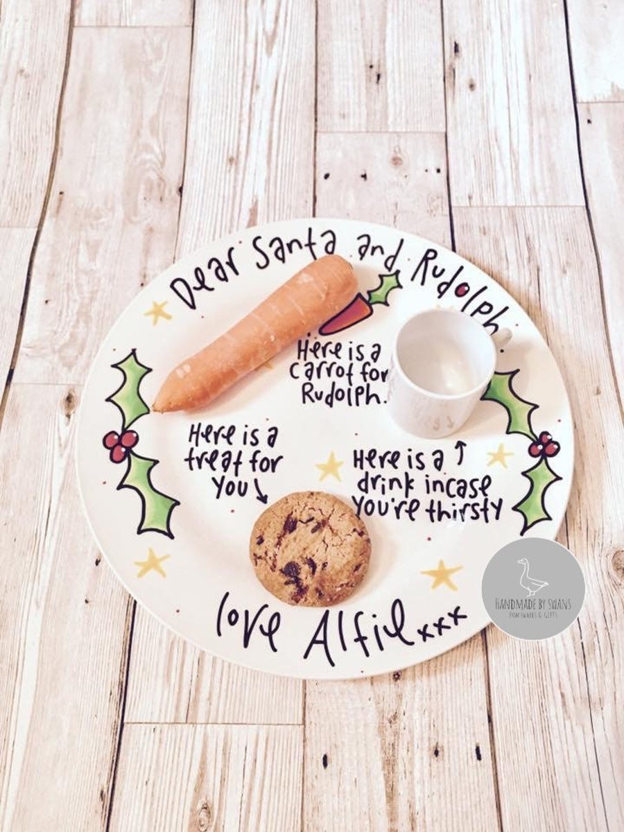 Santa Plate, Personalised Santa plate and mug set, Plate and mug set, Christmas 