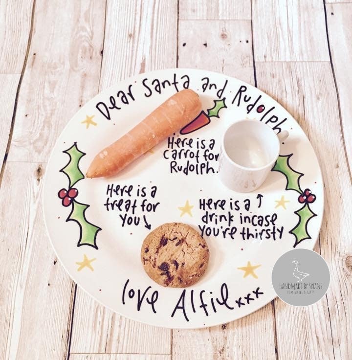 Santa Plate, Personalised Santa plate and mug s... Folksy
