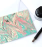 Waved gothic pattern marbled art greeting card - Image 1