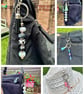 Bag charm key rings, large, assorted colours beading and tassels  - Image 9