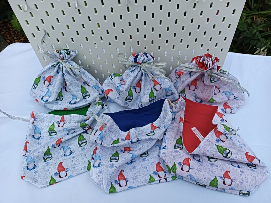 Medium fabric Christmas gift bag