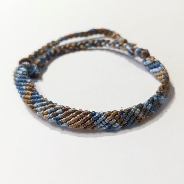 Braided Friendship Bracelet Blue and Brown