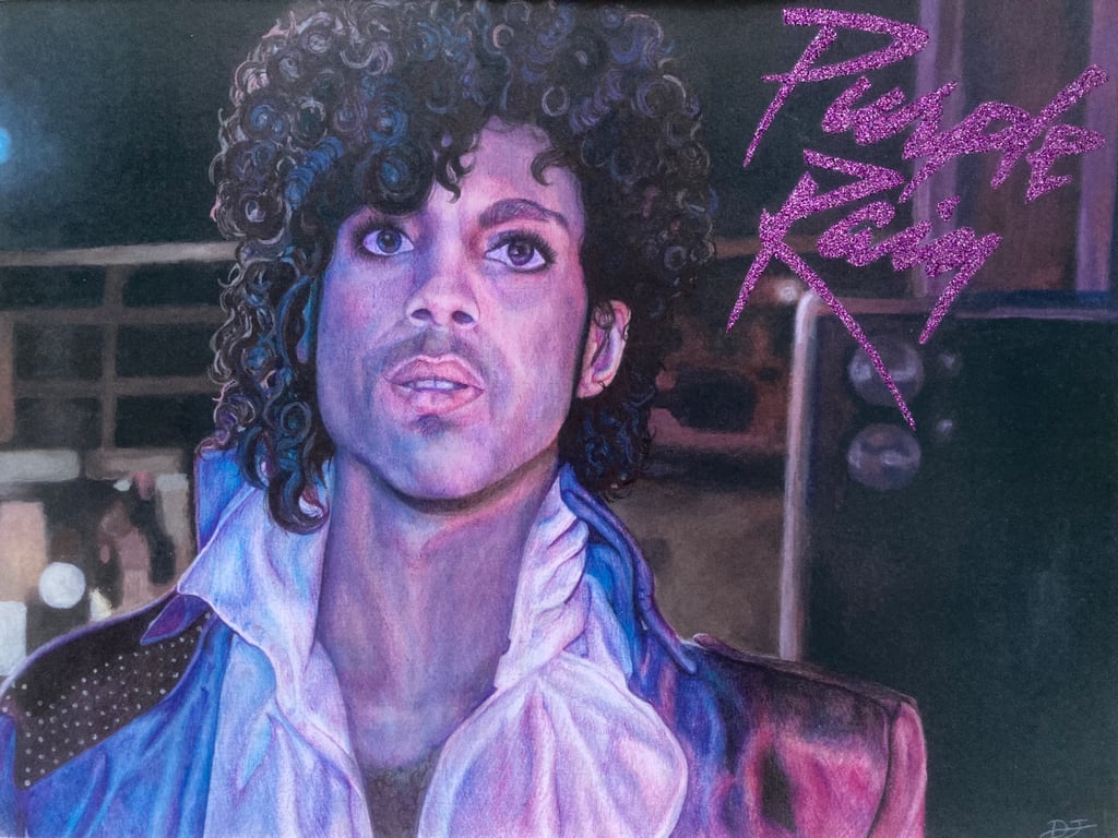 A5 Prince Purple Rain - Original Art Print 