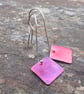 Red Square Long Dangle Earrings - Image 3