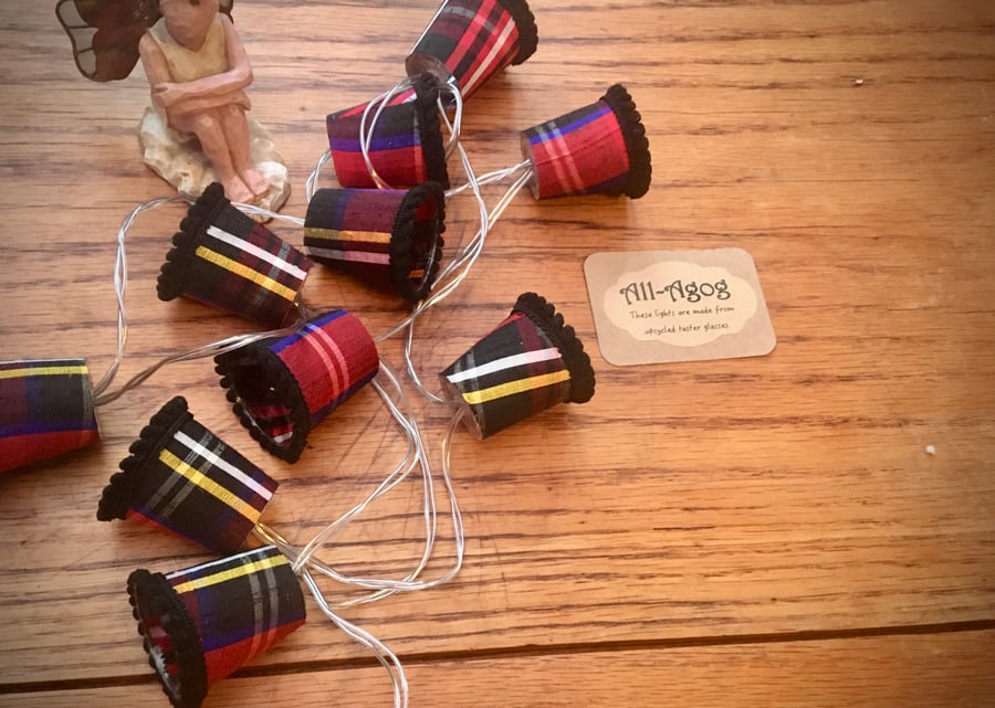 Mini Lampshade Fairy Lights - Tartan