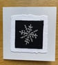 Winter snowflake, hand embroidered keepsake Christmas card, recycled card - Image 4