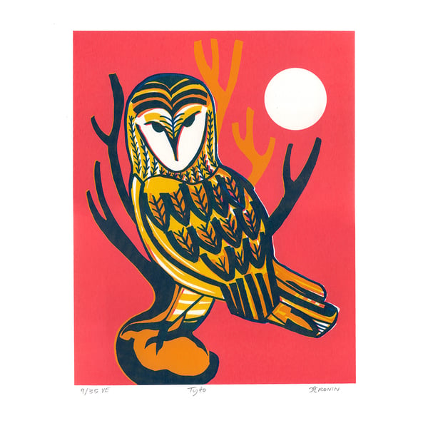 Tyto - Limited Edition Screenprint (pink-yellow)