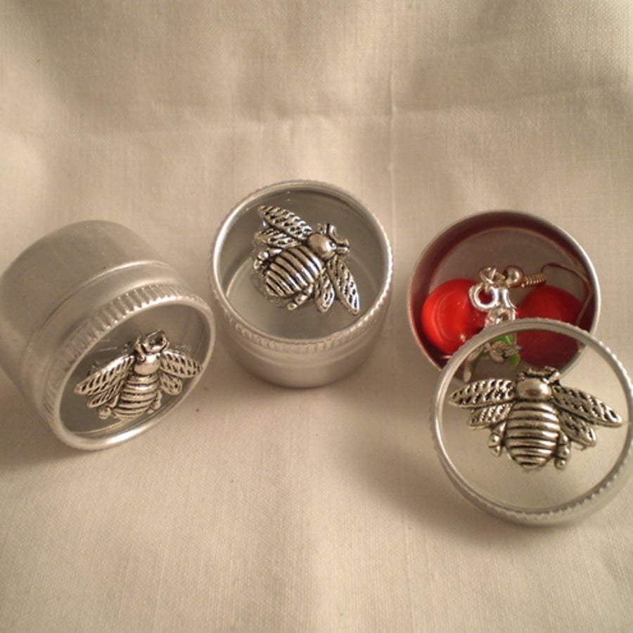 Steampunk Bee Trinket Gift Tins x 3