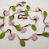 Crochet  Pink Blossom Garland 