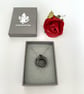 Antique Black Iron Hammered Six Ring Pendant Necklace for 6th Anniversary Gift. - Image 4
