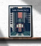 San Francisco retro travel poster, San Francisco travel print, USA travel print - Image 1