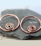 Copper Sleeper Hoops Spiral Detail Spiral Earrings - Image 7
