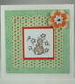 Handmade, any occasion card - bunny and flowers - Image 1