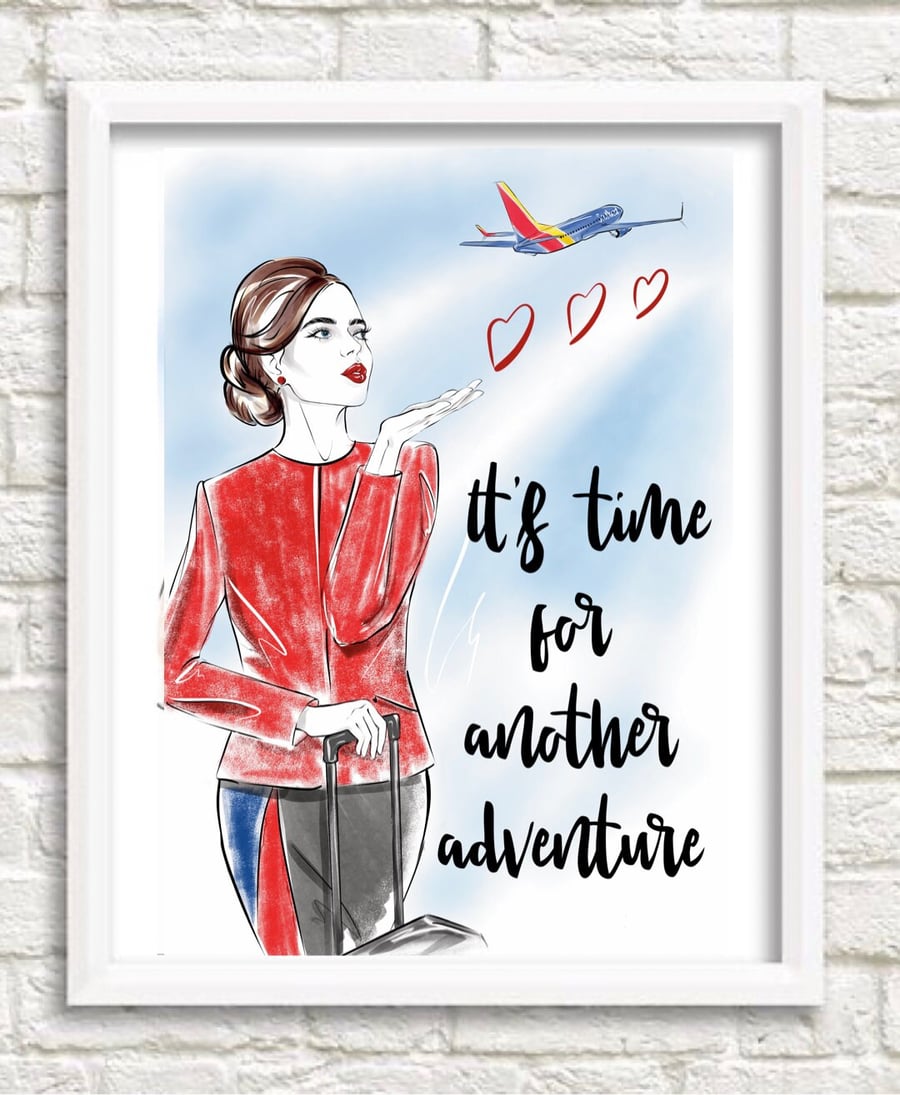 Southwest Airlines Flight Attendant Travel Print