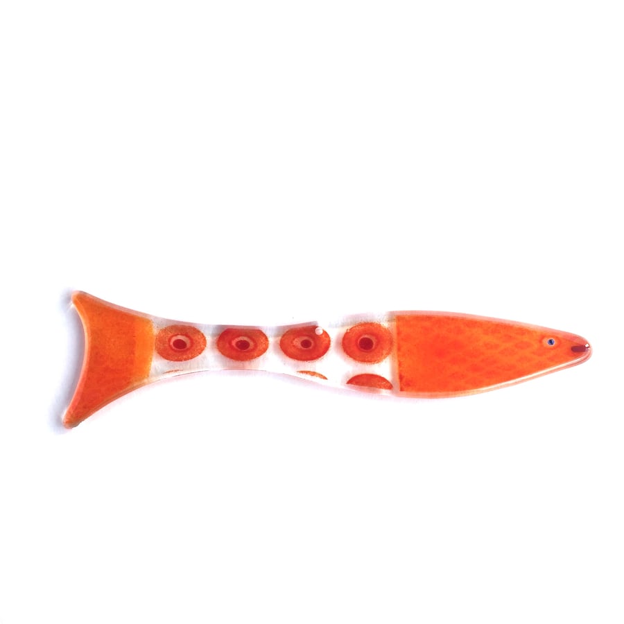  orange and red glass fish 
