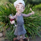 Chef de Party - large needlefelt wool sculpture by Furzie