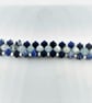 Genuine Aquamarine and Sodalite Bracelet, Blue Gemstone Handmade Bracelet 6-8 in - Image 4
