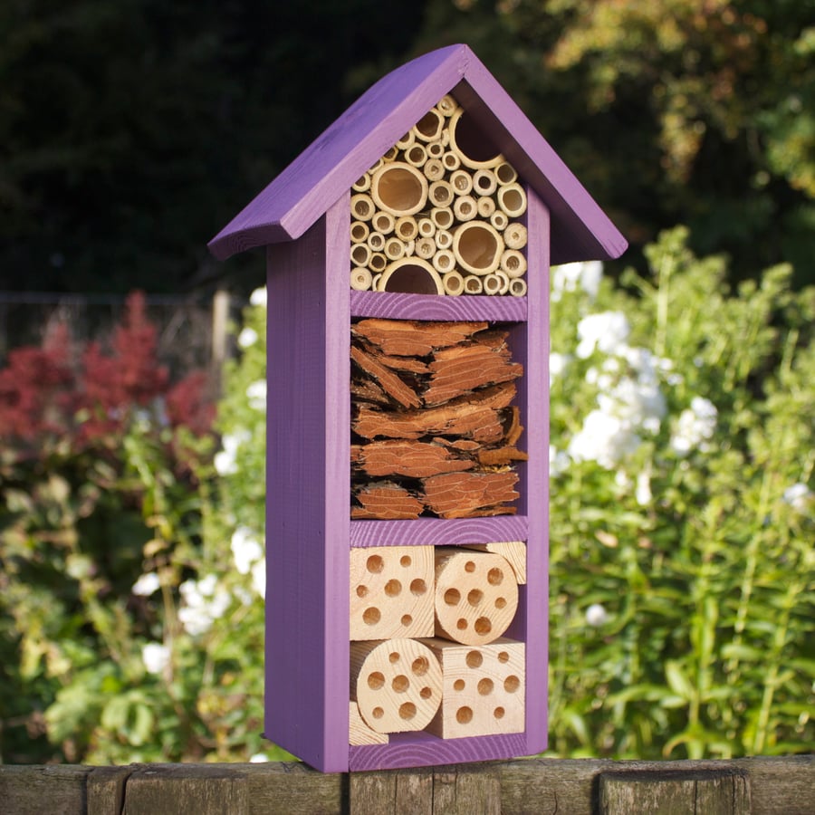 Three Tier Bee Hotel, in 'Purple Pansy'