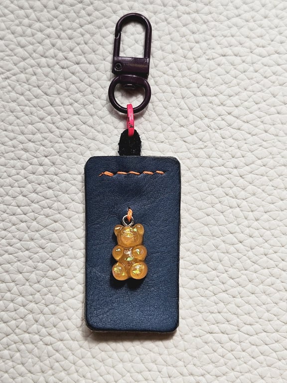 Leather Gummy Bear Keyring Bag Charm 