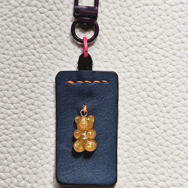 Leather Gummy Bear Keyring Bag Charm 