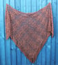 Large triangular crochet shawl in sparkly bronze vintage thread - design LF427 - Image 8