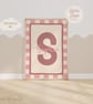 Personalised Name Print, Checkerboard Nursery Decor, Neutral Nursery Wall Art