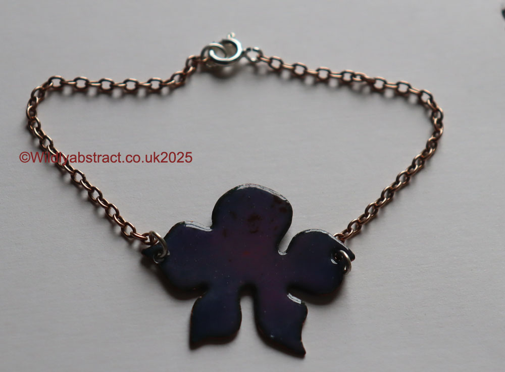 Purple enamel flower bracelet
