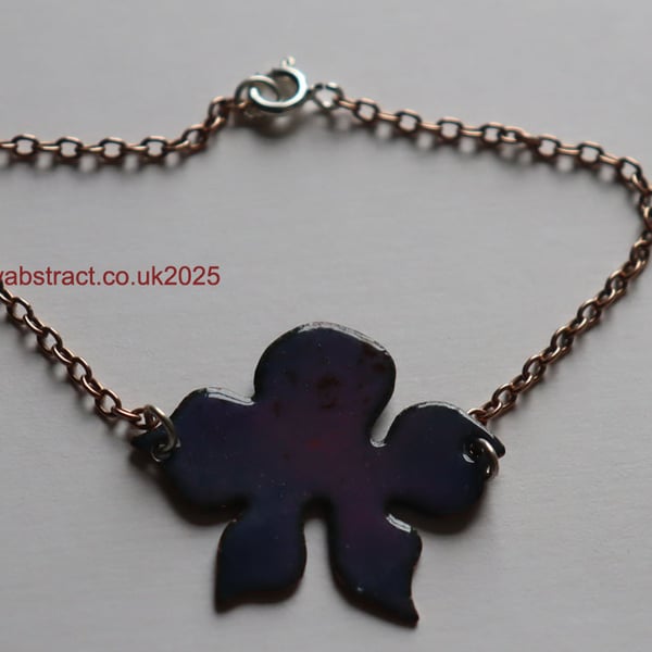 Purple enamel flower bracelet
