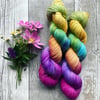 Hand dyed knitting yarn 4 ply Alpaca 100g Shimmerwisp