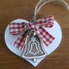 Sale - Christmas Heart Decoration - Gingerbread Bell