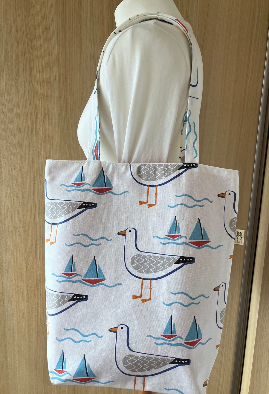 Seagulls Tote Bag, Handmade in the UK