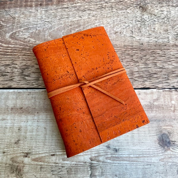 A6 Cork Journal in Burnt Orange