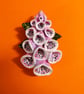 Pink FOXGLOVE BROOCH DIGITALIS Fairy Bell Wedding Lapel Pin HANDMADE HANDPAINTED - Image 1