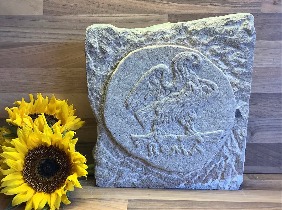 Roman Republic Eagle - Roman Coin Stone Carving