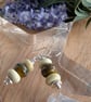 Handmade Sterling Silver Green Moss Lampwork Earrings - Image 5