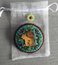 Hand Embroidered Squirrel Button Brooch - Image 4