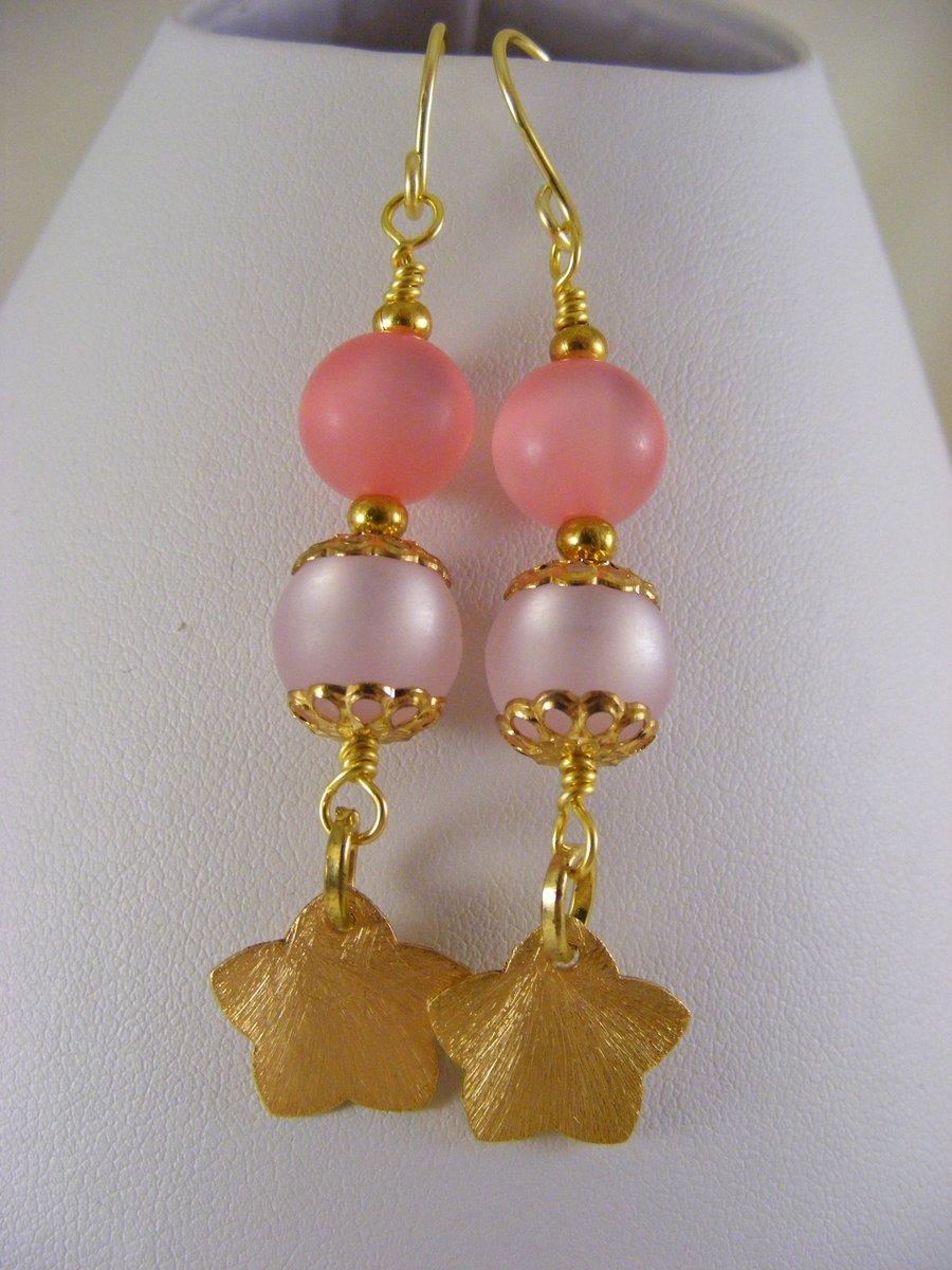 Lilac and Pink Polaris Earrings.