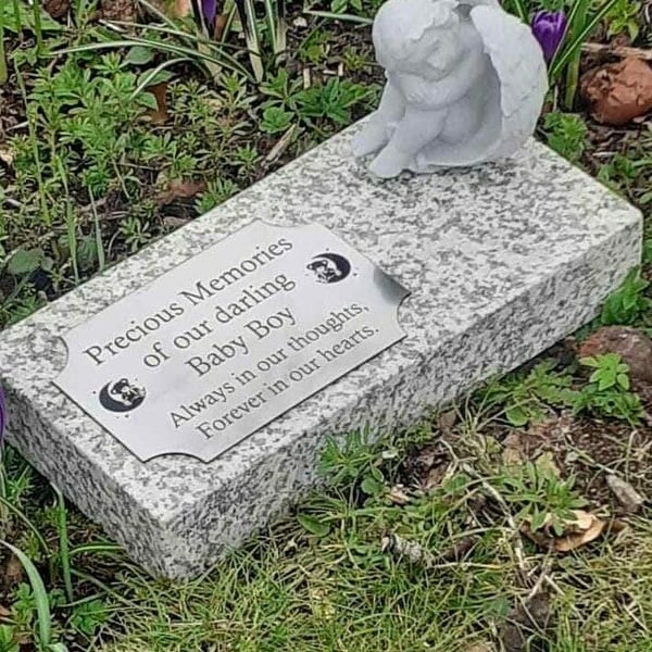 Baby Memorial Stone Child Grave Marker Flat grave stone Baby cemetery stone 