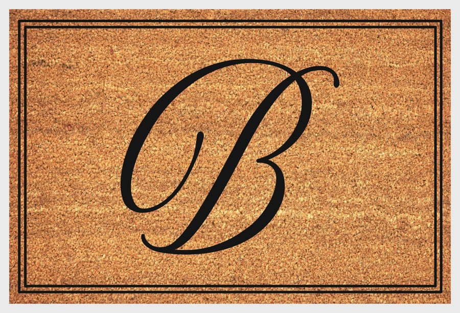 B Letter Door Mat - Monogram Letter B Welcome Mat - 3 Sizes