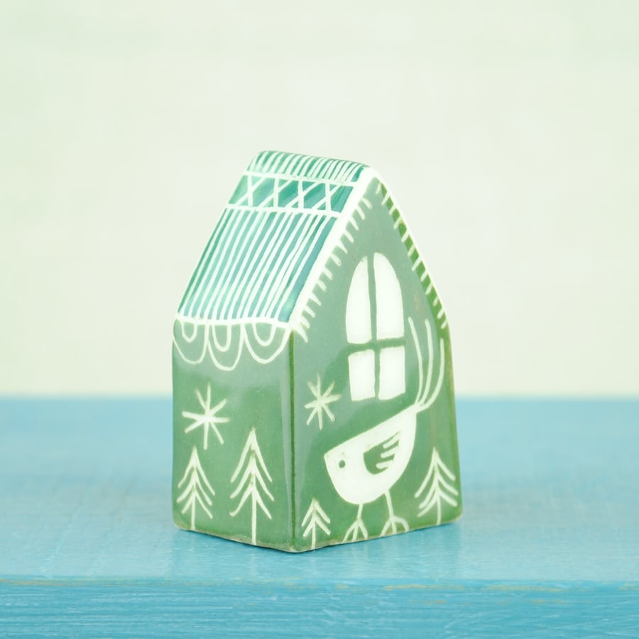Little Ceramic House (Green)