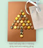 Christmas card and matching gift tag, abstract tree of festive card candy