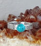 Adjustable Turquoise Ring Sterling Silver size M - P - Image 4
