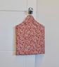 Peg bag in fern printed linen dark pink colour with floral lining - Image 5