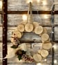 Rustic Log Slice Christmas Wreath Wall Decoration  - Image 2