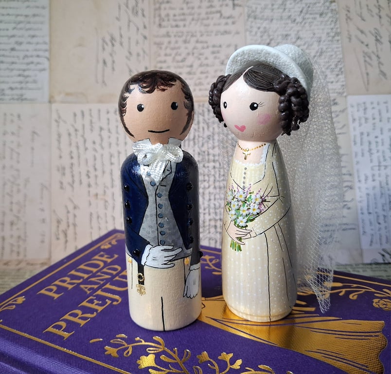 Pride and Prejudice wedding peg doll set. 