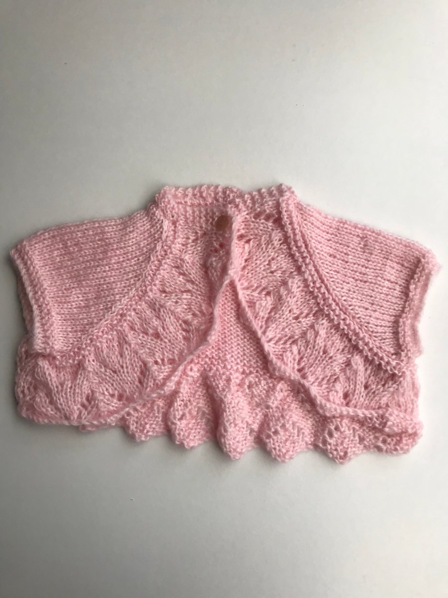 Fluffy pink bolero