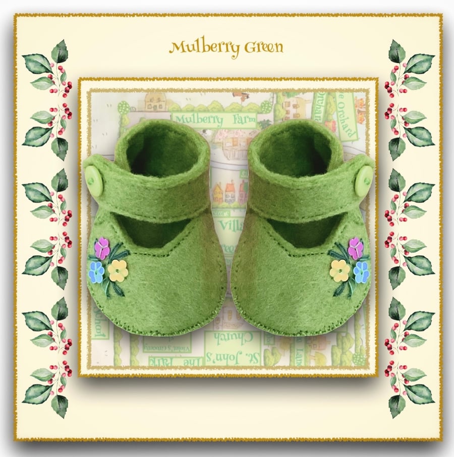 Reserved for Tina - Pale Green Flowered Shoes