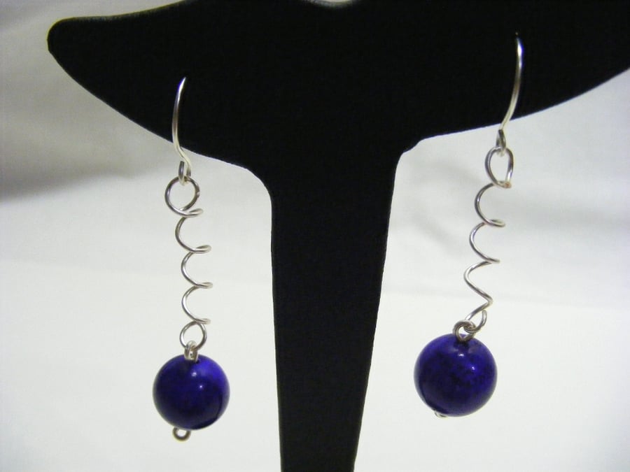 Purple Magnesite Spring Earrings
