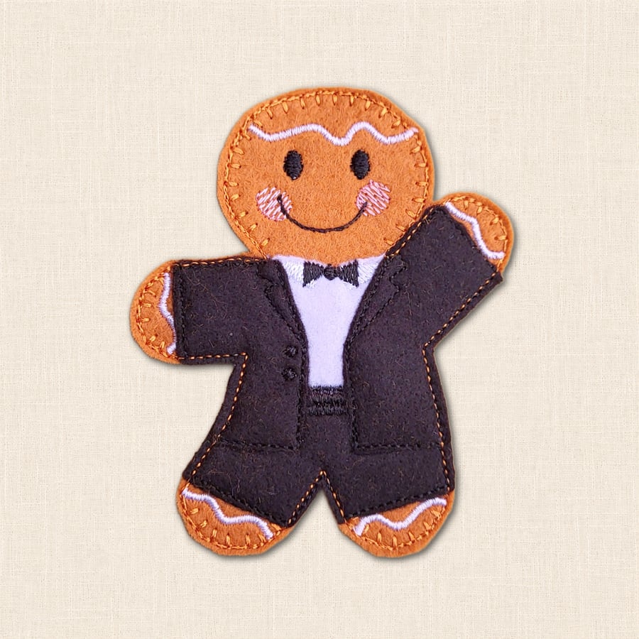 Ballroom Dancing Man Gingerbread Decoration - Embroidered Dance Character