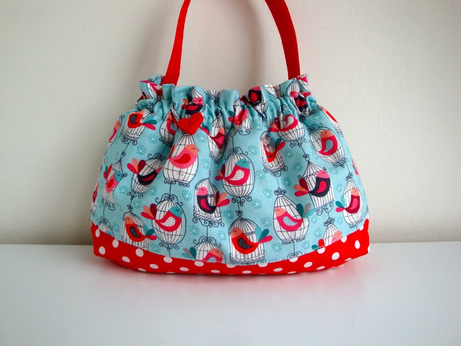 SALE Girl's  Handbag - cotton - handmade 